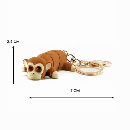 Vinglits Wild Beasts 3D Printed Keychains – Articulated Animal Toys, Pocket-Friendly Keyrings, Stress Relief Desk Toys for Kids & Adults, Collectible Accessories (Jumpy - The Monkey)