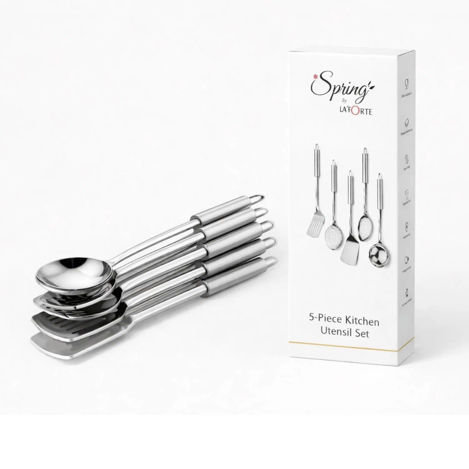 5-Piece Stainless Steel Cooking Tool Set