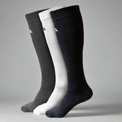 Heelium Bamboo Compression Socks - 3 Pairs-Black | Grey | Off White