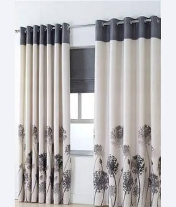 V21 decod Graphic Room Darkening Eyelet Curtain 7 ft ( Pack of 1 ) - Grey