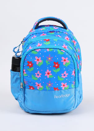 PB Pearlbags Tulip 12L Printed Backpack , 3 Compartments, Bottle Holder, Organizer, Premium Fabric, Water Resistant Anti Theft , School Bag for Boys and Girls