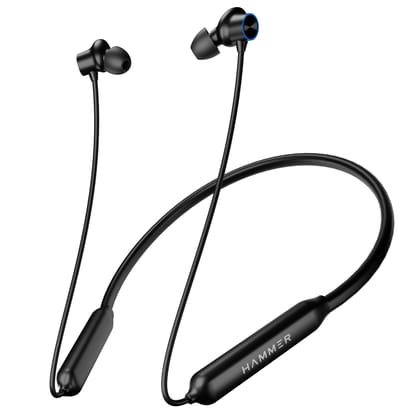 HAMMER Splendor in Ear Bluetooth Neckband with Magnetic Earbuds, Deep Bass, Built-in Mic, Upto 30 Hrs Playtime, BT 5.3, Type-C Charging Port (Black)