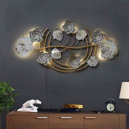 Dual Colored Floralbwall Art with Led Light