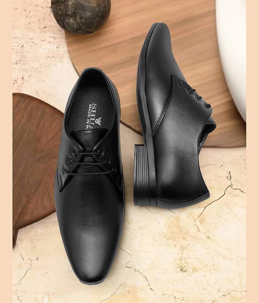 SHUAN Black Men's Derby Formal Shoes