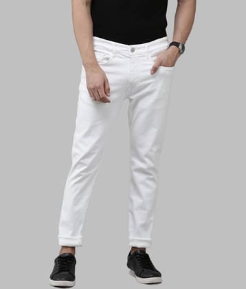 HALOGEN - White Denim Slim Fit Men's Jeans ( Pack of 1 )