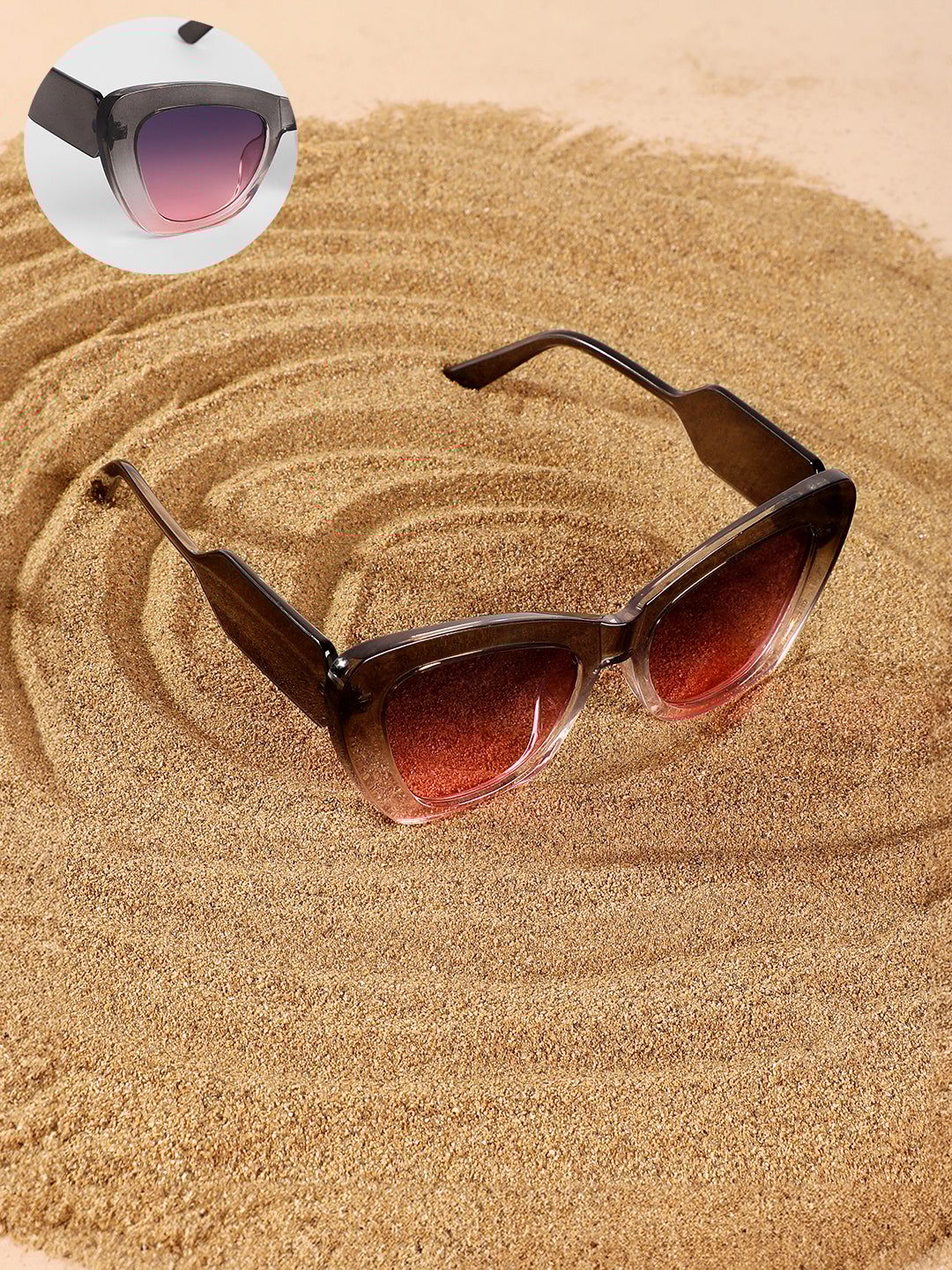 The City Cateye Sunglasses - Charcoal Black-Sunglass