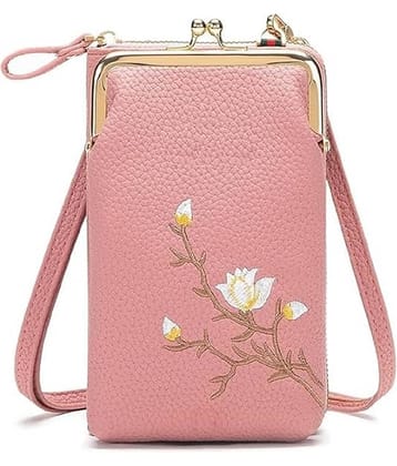 RAMDEV ENTERPRISE Faux Leather Pink Women's Money Clip ( Pack of 1 )