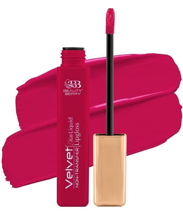 Beauty Berry Velvet Non Transfer Liquid Lipstick for Women 5ml, Fuschia Pink (Shade - 24)
