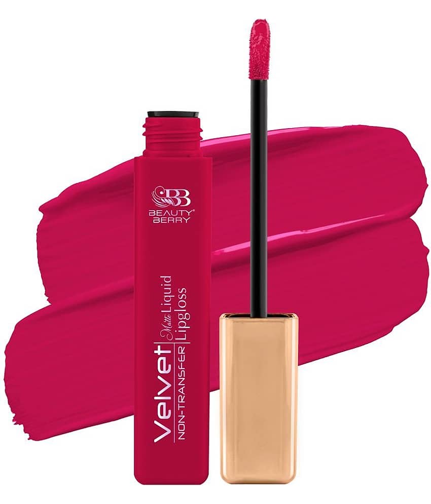 Beauty Berry Velvet Non Transfer Liquid Lipstick for Women 5ml, Fuschia Pink (Shade - 24)