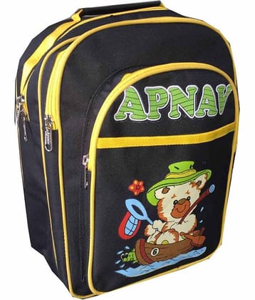 Apnav Kids Black And Yellow School Bag
