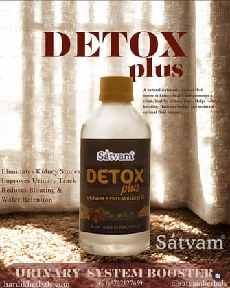 Satvam - Detox Plus - Urinary System Booster (Ready to mix Herbal Extract) 250ml
