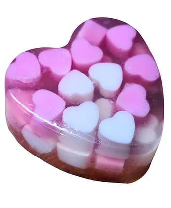 Aesthetic Living Sweet Hearts-Pink Handmade Glycerin Soap with Rose Essential Oil, 110 gm