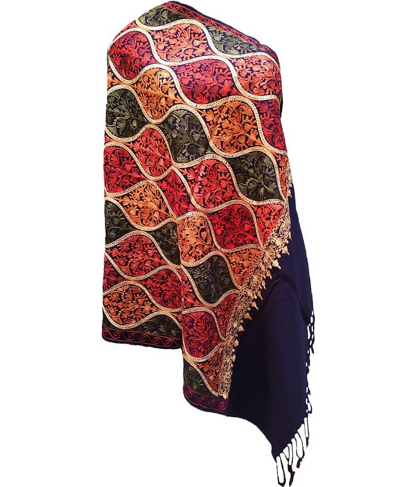 Soul Essence - Navy Blue Woollen Women's Stole ( Pack of 1 )