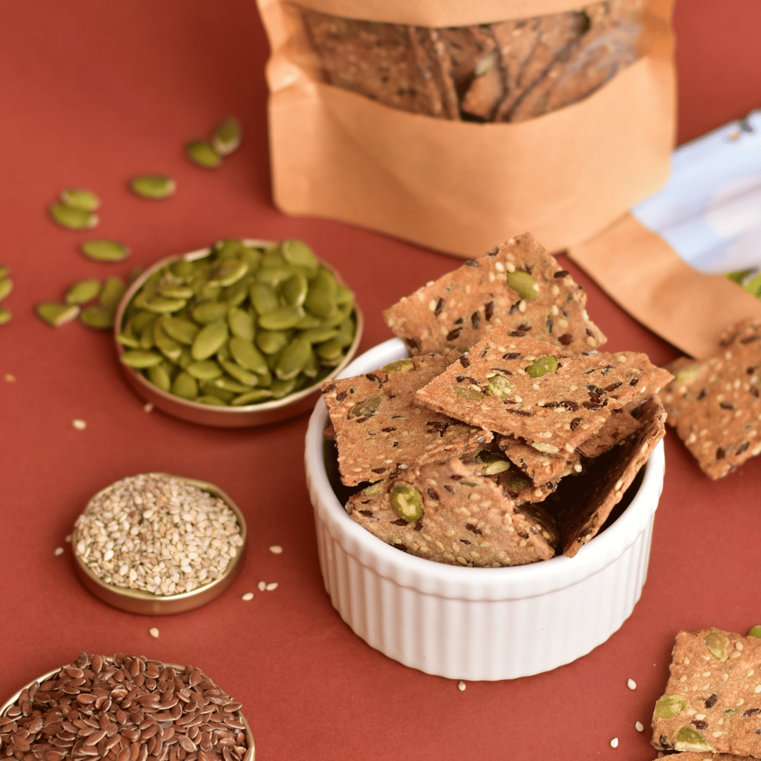 Organic Onion & Multi-Seed Crackers-100 gm