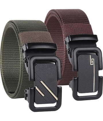 SILKSHOPPING - Multicolor Nylon Men's Casual Belt ( Pack of 2 )