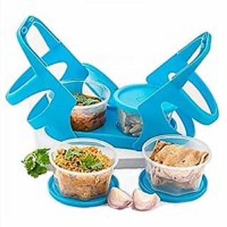 Lunch Box (200 ml Each Container) with Attractive Stand - 4 pcs