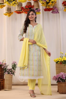Lemon love linen suit-XXL