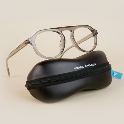 Voyage Grey Round Eyeglasses for Men & Women (2201MG3895-C2)