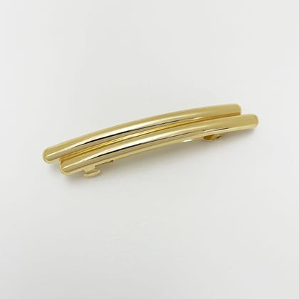 Dual Layer 18K Gold Anti Tarnish Barrette Clip Hair Accessories For Girl Women-Gold