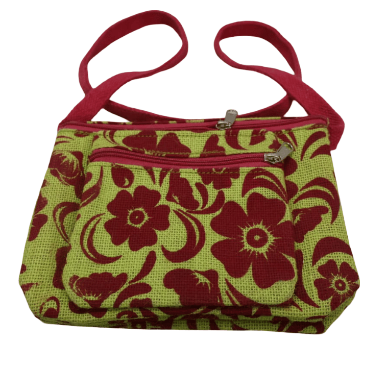Floral Crossbody Bag with Multiple Zippers - Stylish & Functional