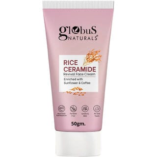 Globus Naturals Rice Ceramide Revival Face Cream Enriched with Sunflower  Coffee Ayurvedic Formula Paraben Free Gentle  Mild Suitable For All Skin Types 50 gm
