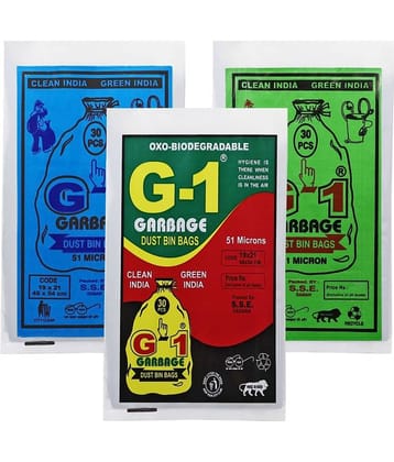 G 1 Oxo-Biodegradable Garbage Bags, Medium (19 x 21 inches) - 30 bags/pack , Pack of 6
