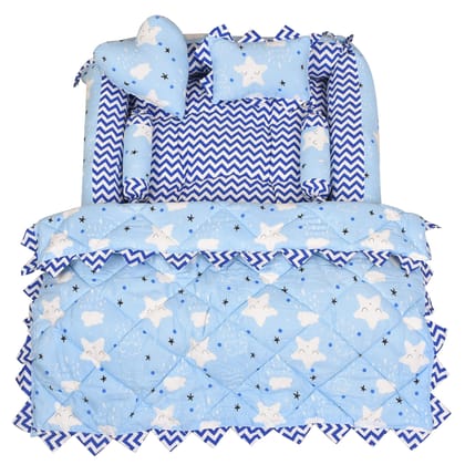 LOREM 4 Pillows & Square Shape Cotton Baby Bed for 0-1 Year BB12-15
