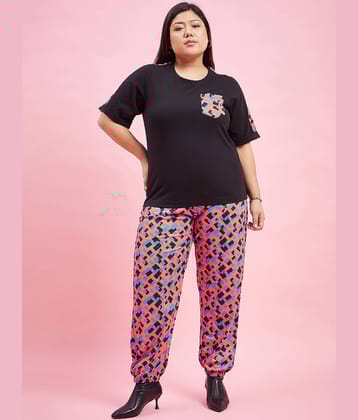 AUSTIVO Women Solid Top With Joggers Co-Ord Set ( Black )