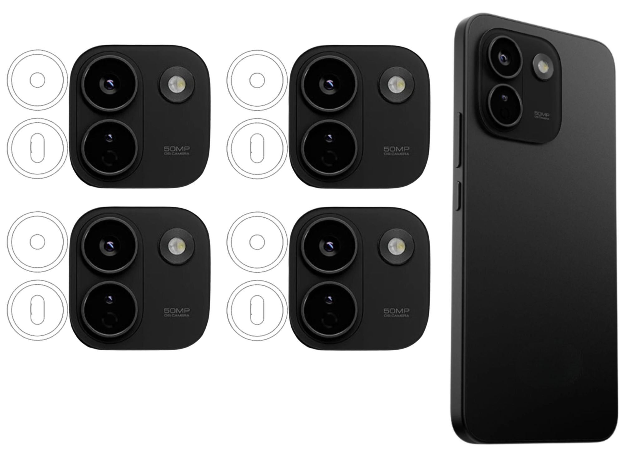 ISAAK Back Camera Lens Protector compatible for Poco X8 Power (Pack of 4)