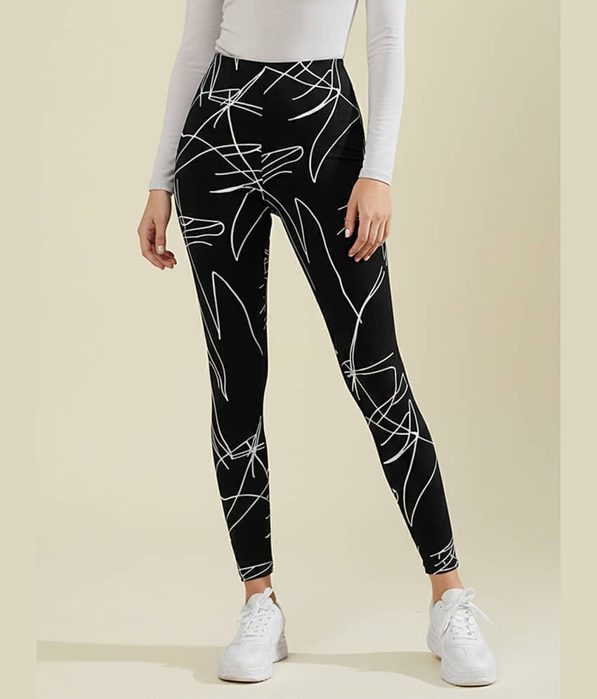 DE TRENDZ Women Lycra Slim Fit Jegging ( Black )