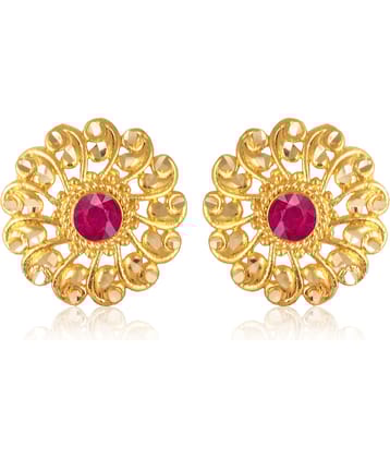 Vighnaharta Golden Stud Earrings ( Pack of 1 )