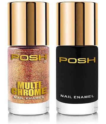 Posh - Multicolor Glossy Nail Polish ( Pack of 2 )