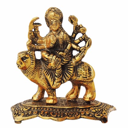 Aluminium Durga Ji God Idol � Traditional Showpiece for Puja & Gifting, Height : 5 Inch (ASMAS408 C)
