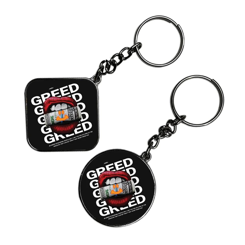 Greed - Keychain With Silver Border (Pack Of 2)