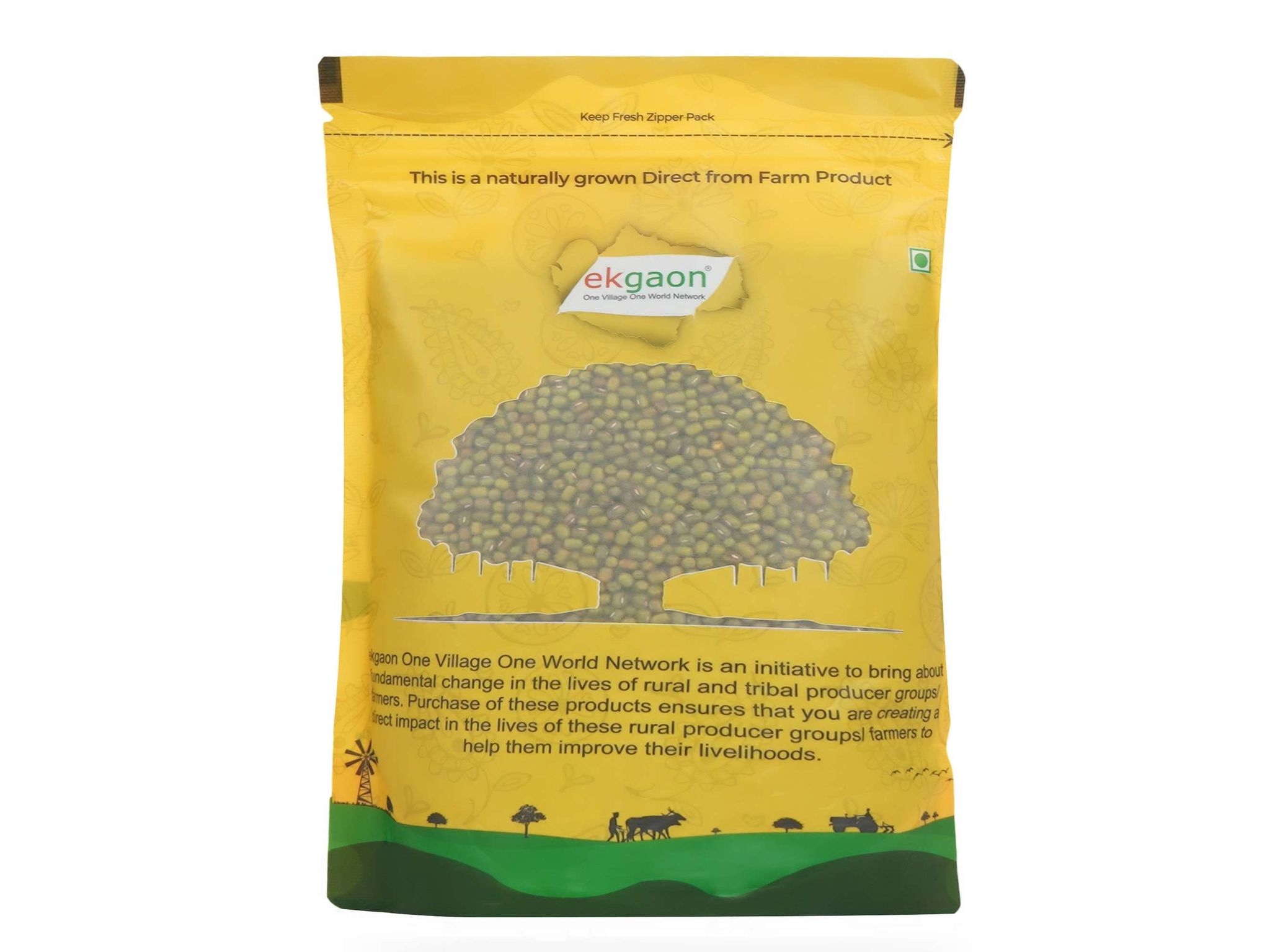 Ekgaon Unpolished Desi Moong Dal - Sabut (Whole grain with skin Green Gram) (500g)
