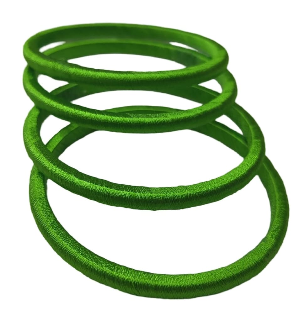 Green Silk Thread Bangles Set of 4