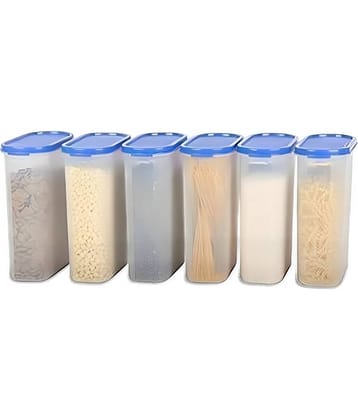 Analog Kitchenware Dal/Pulse/Grocery Polyproplene Navy Blue Food Container ( Set of 6 )