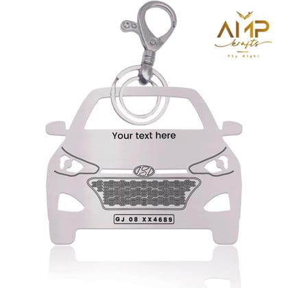Hyundai Elite Keychain-Front View / Silver
