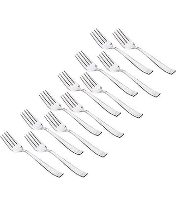 iview kitchenware - Silver Stainless Steel Fruit Fork ( Pack of 12 )