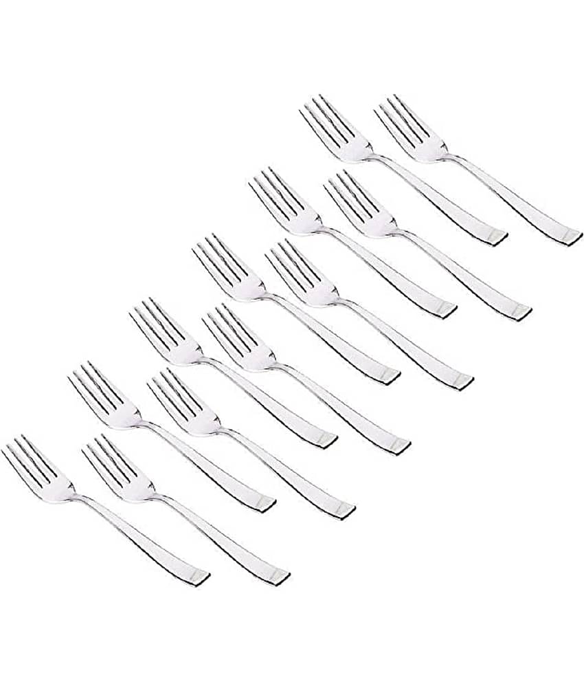 iview kitchenware - Silver Stainless Steel Fruit Fork ( Pack of 12 )