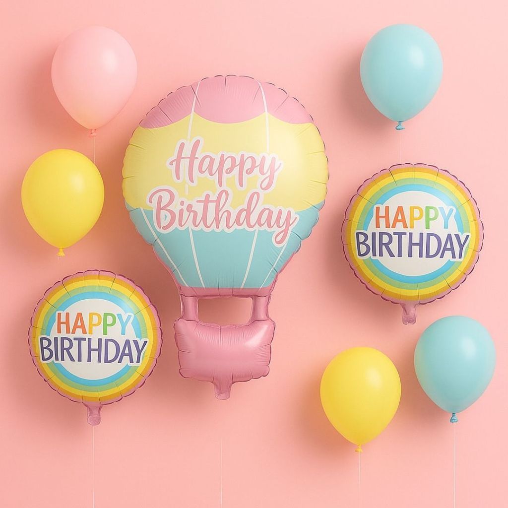 Hot Air Birthday Balloon Combo Set - 9PC - Party and Festive Needs | Buy online on ZillyBuy