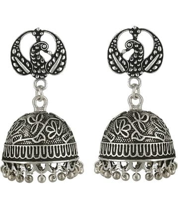Spargz Peacock Style Oxidized Silver Plated Jhumki Earrings AIER 1331