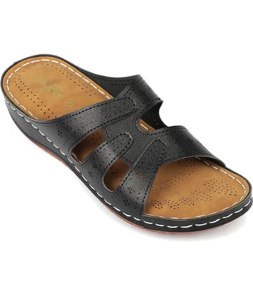 Liberty Black Women's Open Toe Flats