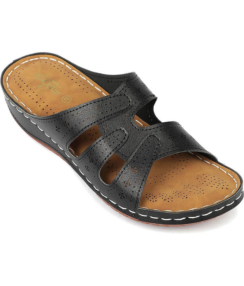 Liberty Black Women's Open Toe Flats