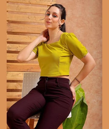 Freehand Olive Polyester Womens Crop Top ( Pack of 1 ) - None