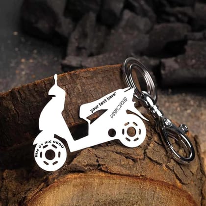Tvs Ntroq Keychain-Silver