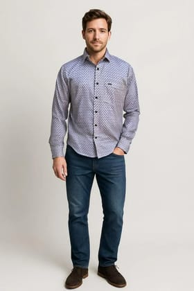 Cotton Satin Printed Shirt #11928