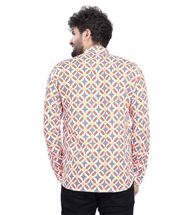 Men's Cotton Blended Printed Full Sleeve Shortkurta (Multicolor, L)-PID53464 Men's Cotton Blended Printed Full Sleeve Shortkurta (Multicolor, L)-PID53464