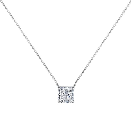 CRUSHED SQUARE NECKLACE - Fine Silver-Silver