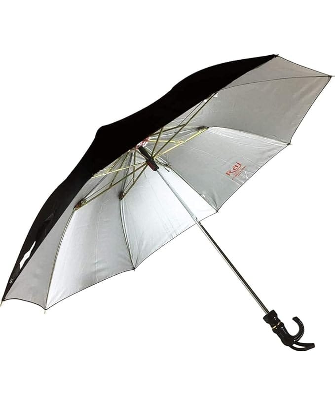 K. C. Paul & Sons 2 Fold Polyester Black Umbrella